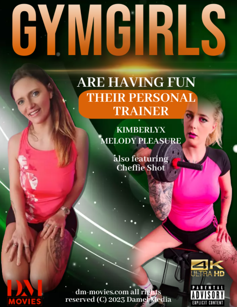 Gym girls having fun with their personal trainer